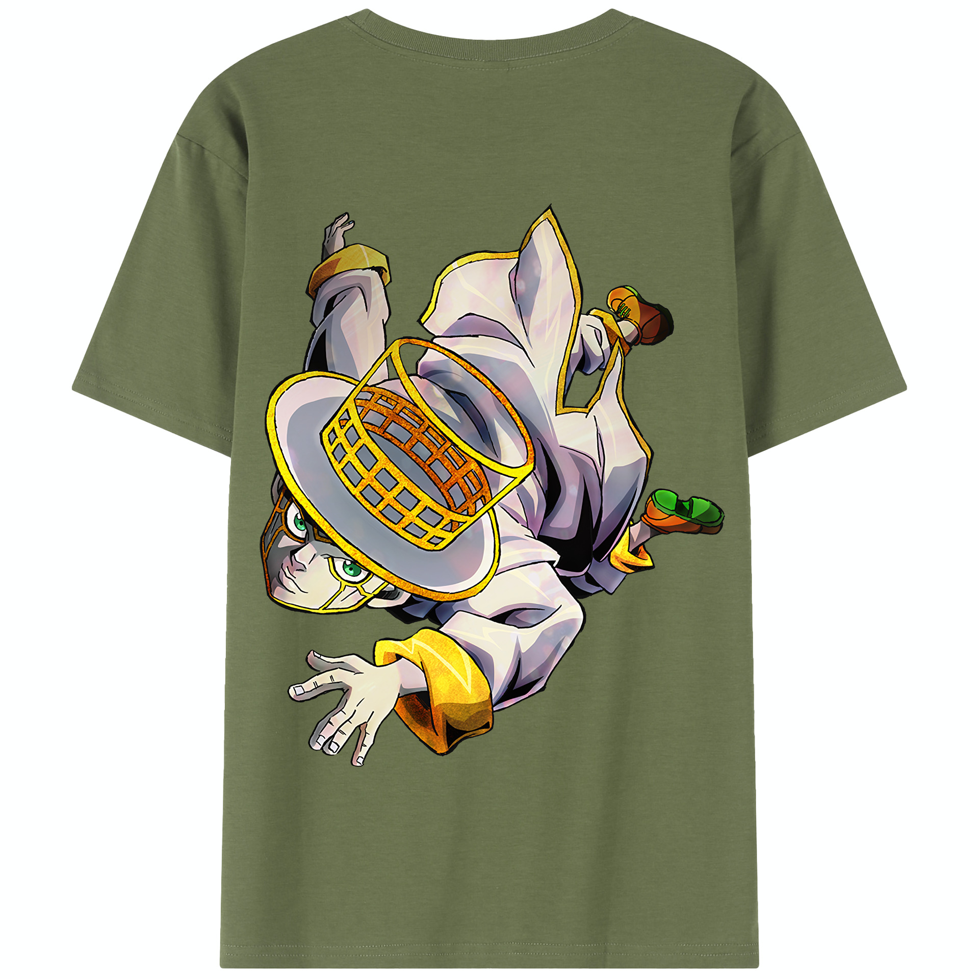 （画像用） ジョジョの奇妙な冒険 岸辺 露伴（きしべ ろはん） JoJo's Bizarre Adventure Rohan Kishibe 綿100％半袖Tシャツ（背面プリント）
